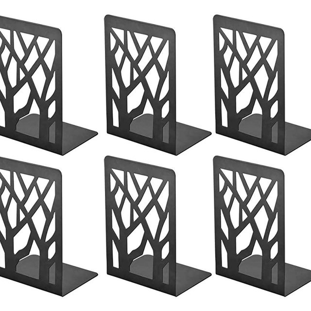 Book Ends, Bookends, Book Ends for Shelves, Bookends for Shelves, Bookend, Book Ends for Heavy Books, Book Shelf Holder Home Decorative, Metal Bookends Black 3 Pair, Bookend Supports, Book Stoppers