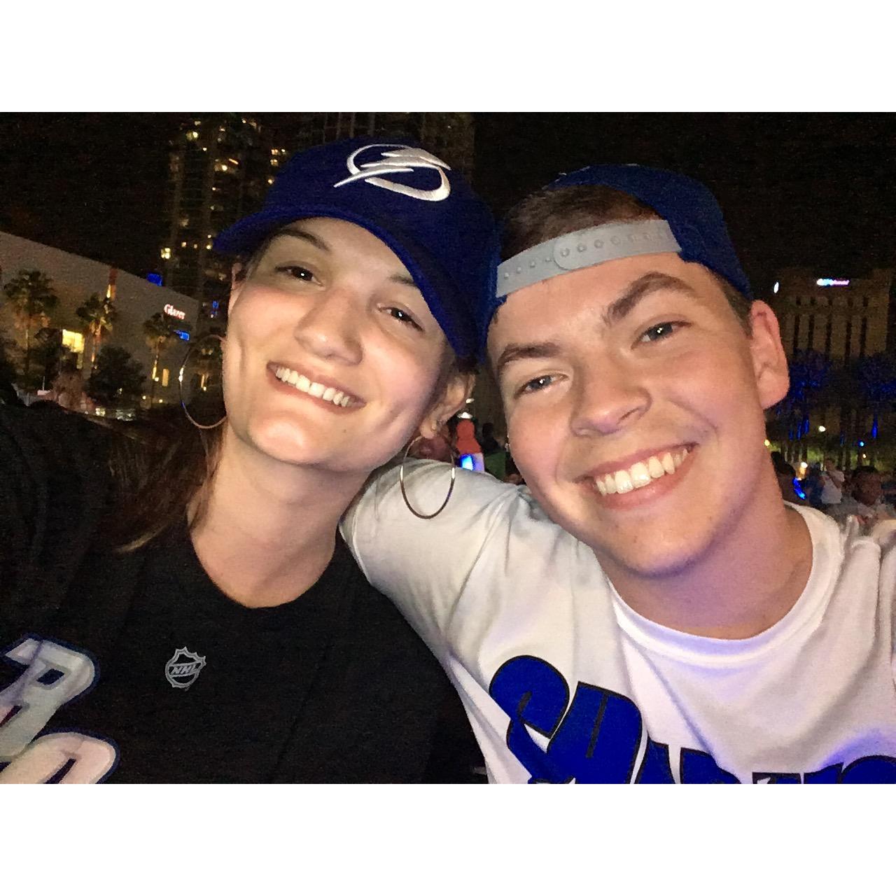 The couple that watches hockey together, stays together! #GoBolts