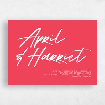 Crimson, Red Wedding Invitation - Bahama Landscape