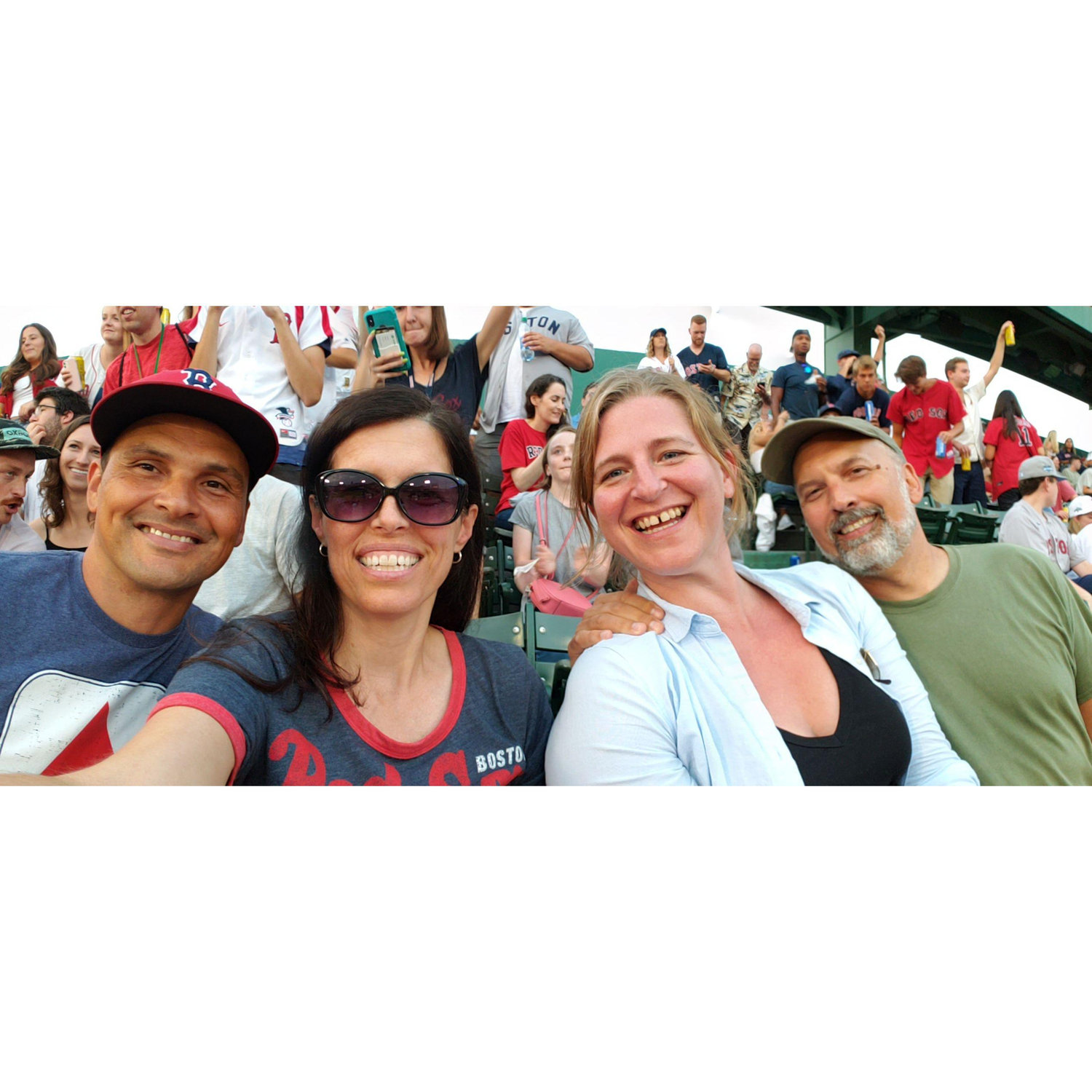 At Fenway Park with the Lugos.  Not pictured: Those gorgeous Carrolls.