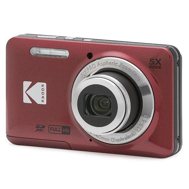 KODAK PIXPRO FZ55-RD 16MP Digital Camera 5X Optical Zoom 28mm Wide Angle 1080P Full HD Video 2.7" LCD Vlogging Camera (Red)