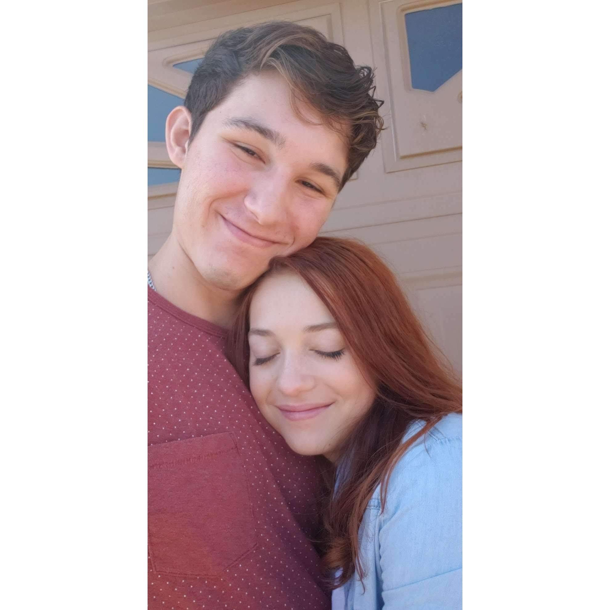Our first summer apart. This is from the quick visit I got from him since I was still taking classes then, Still one of our favorite pictures together