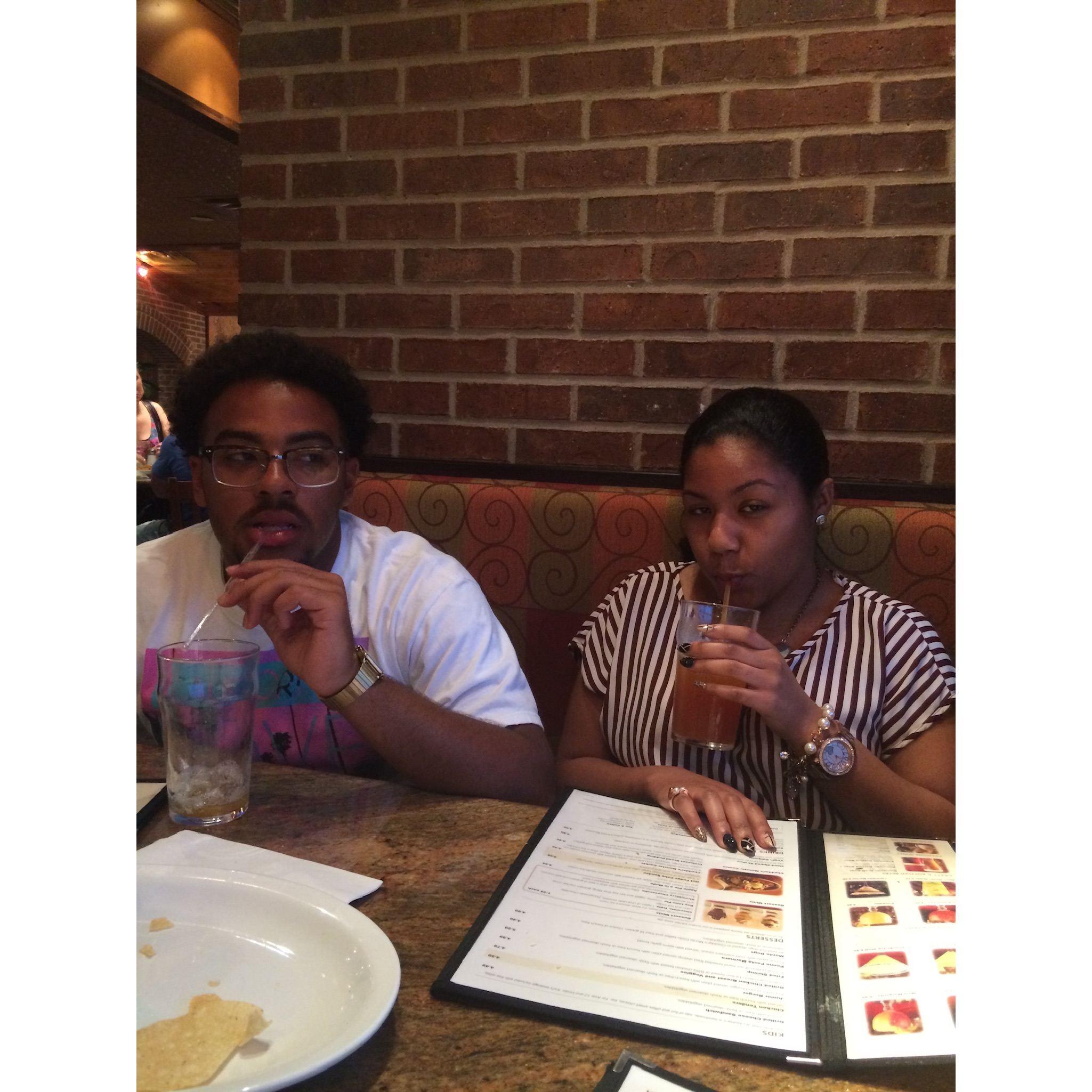 May 2014: Our first "official date", the day after Brianna's senior prom