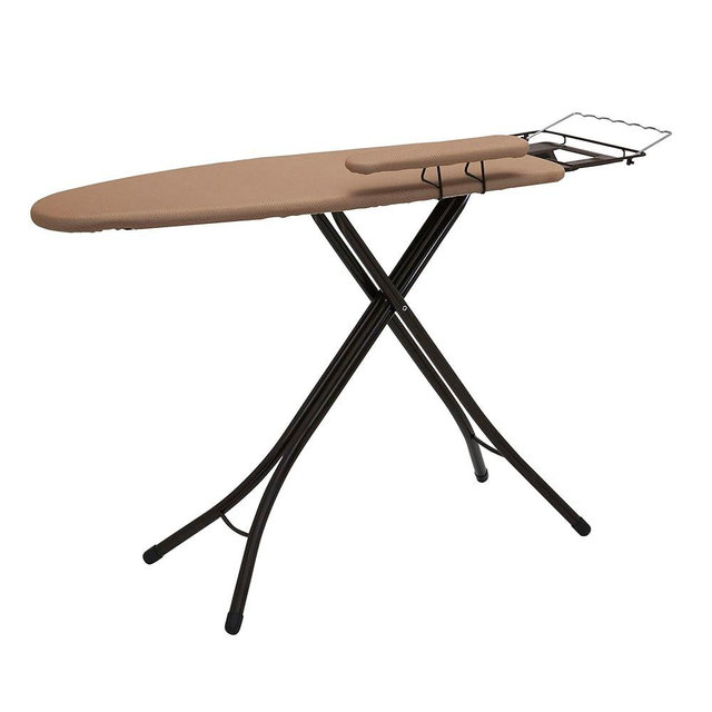 Household Essentials Mega Ironing Board, 4-Leg, Bronze Frame Brown