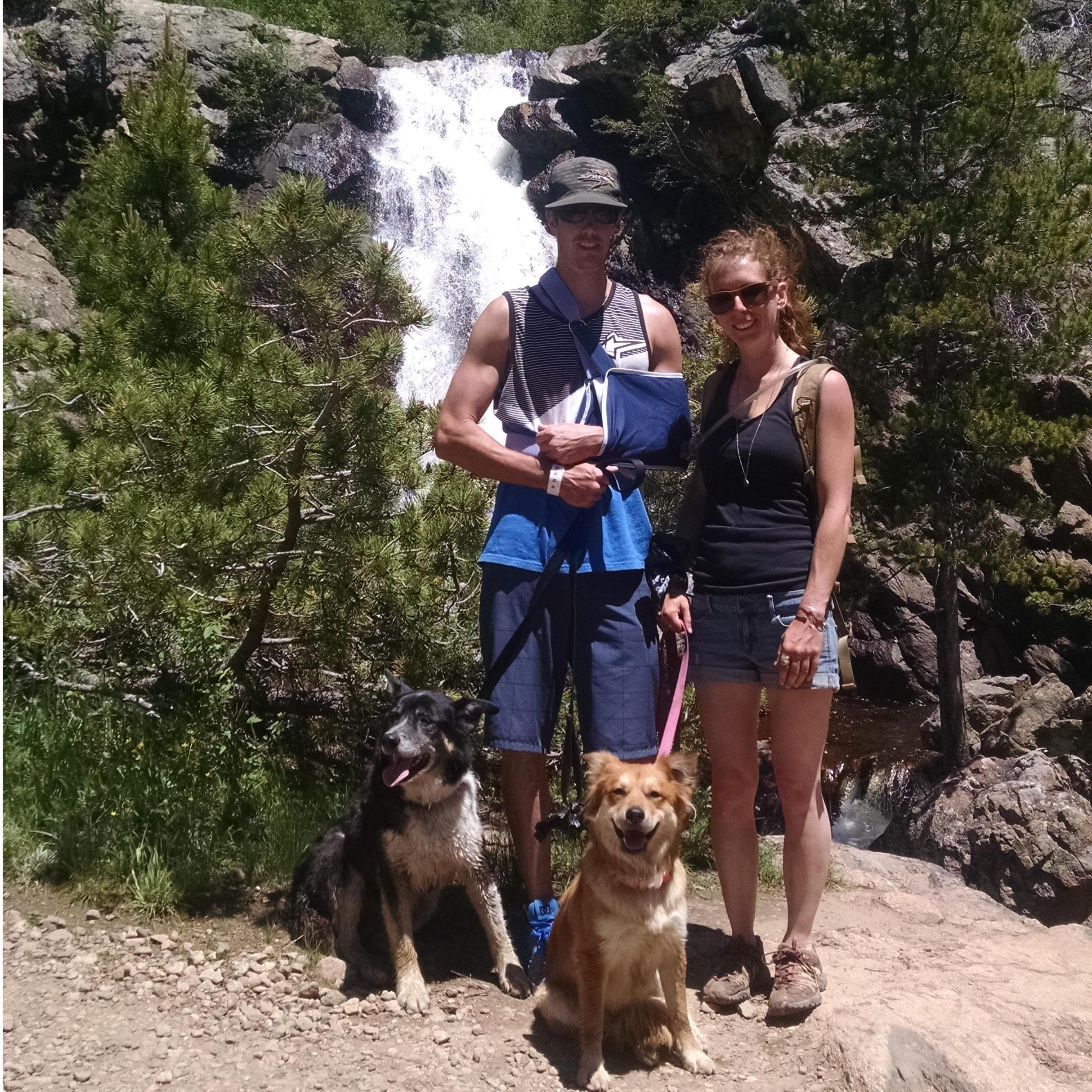 Visiting friends Geoff and Kaitlin in Steamboat Springs. We borrowed Ala and Mozer to go for a hike to find a lake we never found.