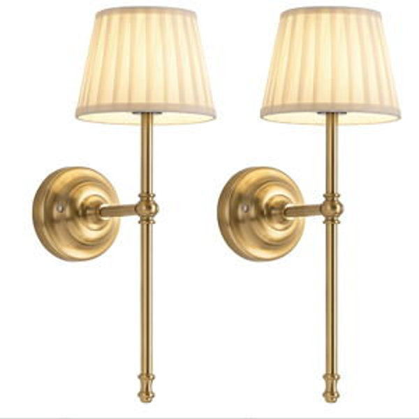 Cordless Wall Sconces Set of 2 Light (Gold)