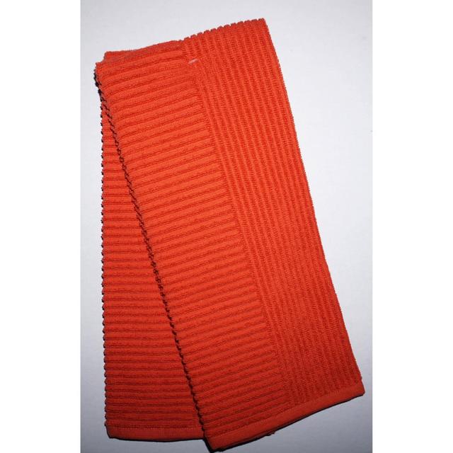 2pk Cotton Solid Ribbed Terry Kitchen Towels Orange - Project 62 1