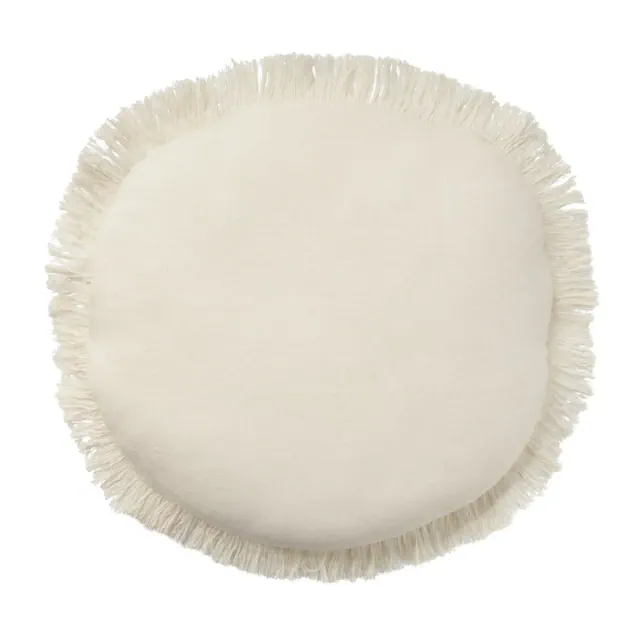 Mina Victory Sofia Solid 20"x20" Round Indoor Throw Pillow Ivory