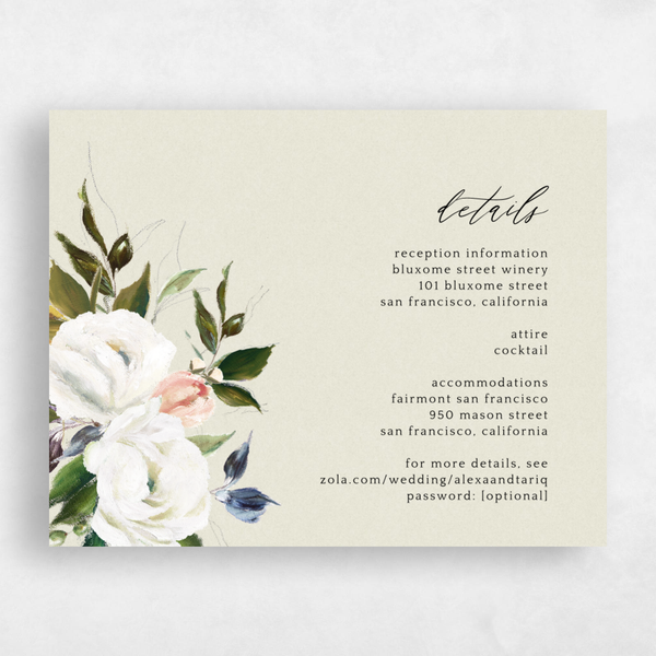 Sakura | White | Zola Wedding Enclosure Cards
