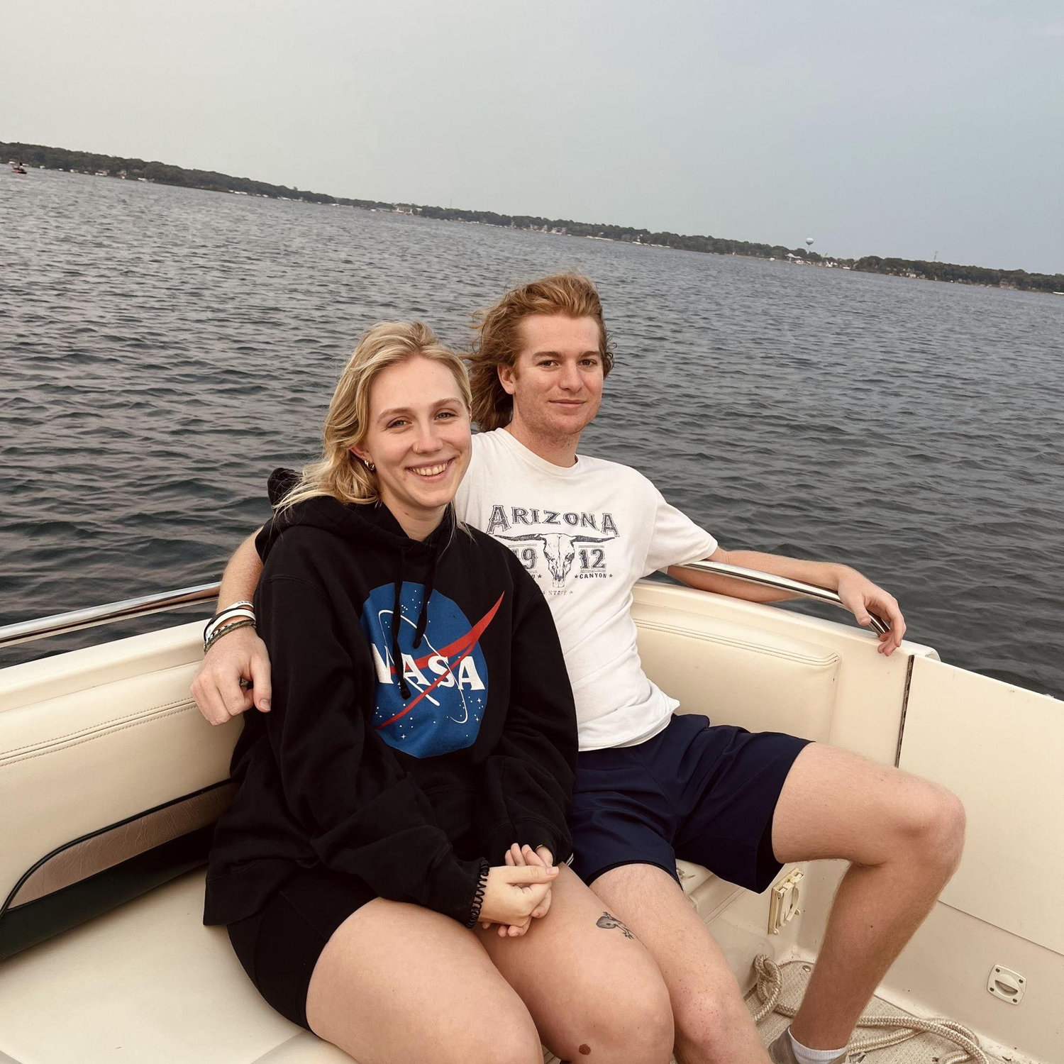 One of the first pictures of us. A lake trip with his family during the 6th month of our relationship.