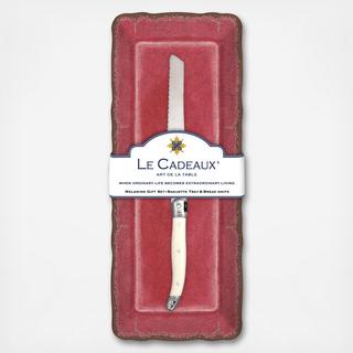 Antiqua Melamine Baguette Tray & Bread Knife