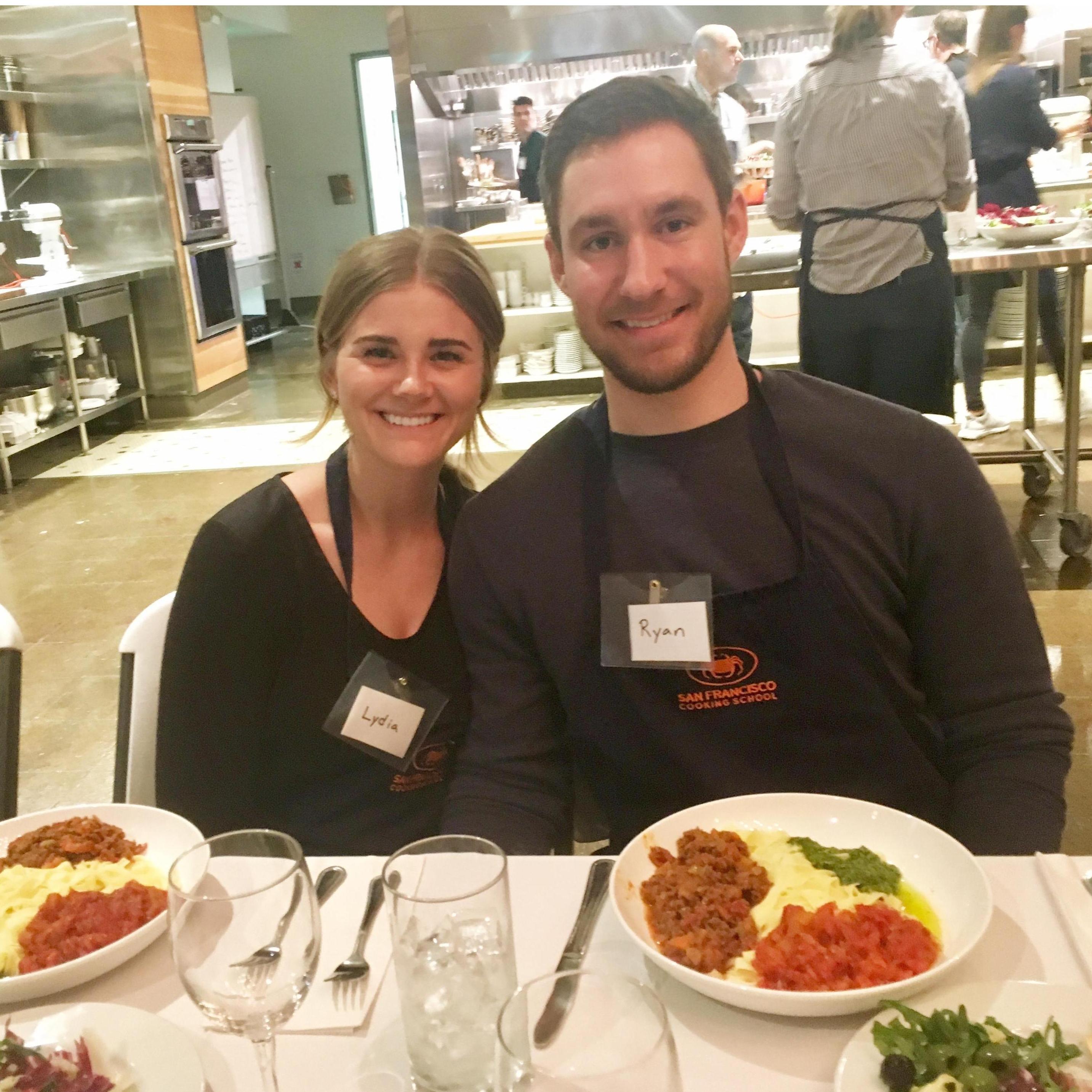 Ryan surprised Lydia with a pasta making class for Christmas in 2017