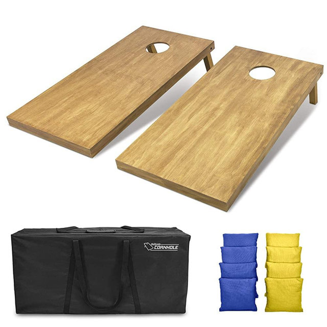 GoSports 4feet x 2feet Regulation Size Wooden Cornhole Boards Set - Includes Carrying Case and Over 100 Optional Bean Bag Colors