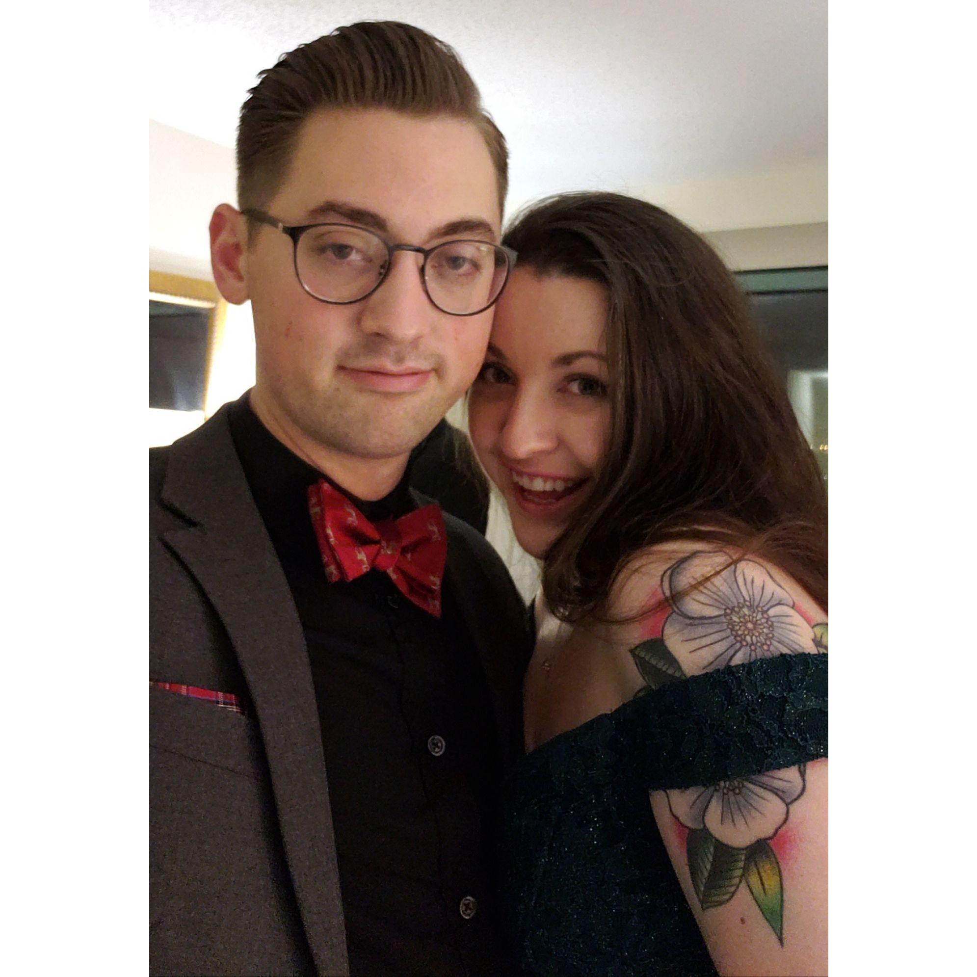 November, 2018. Our first photo together at the USS Eisenhower Holiday Party.