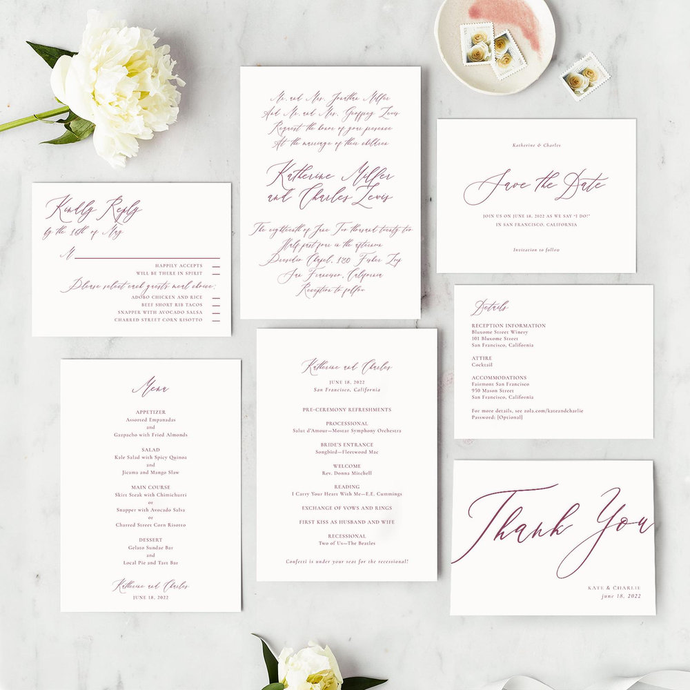 Violin Stroke Letterpress | Black | Zola Save The Dates