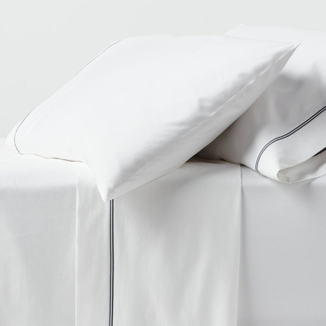 Queen 800 Thread Count 4pc Hotel Collection Sheet Set Double Baratta Slate Blue Hem - Threshold™