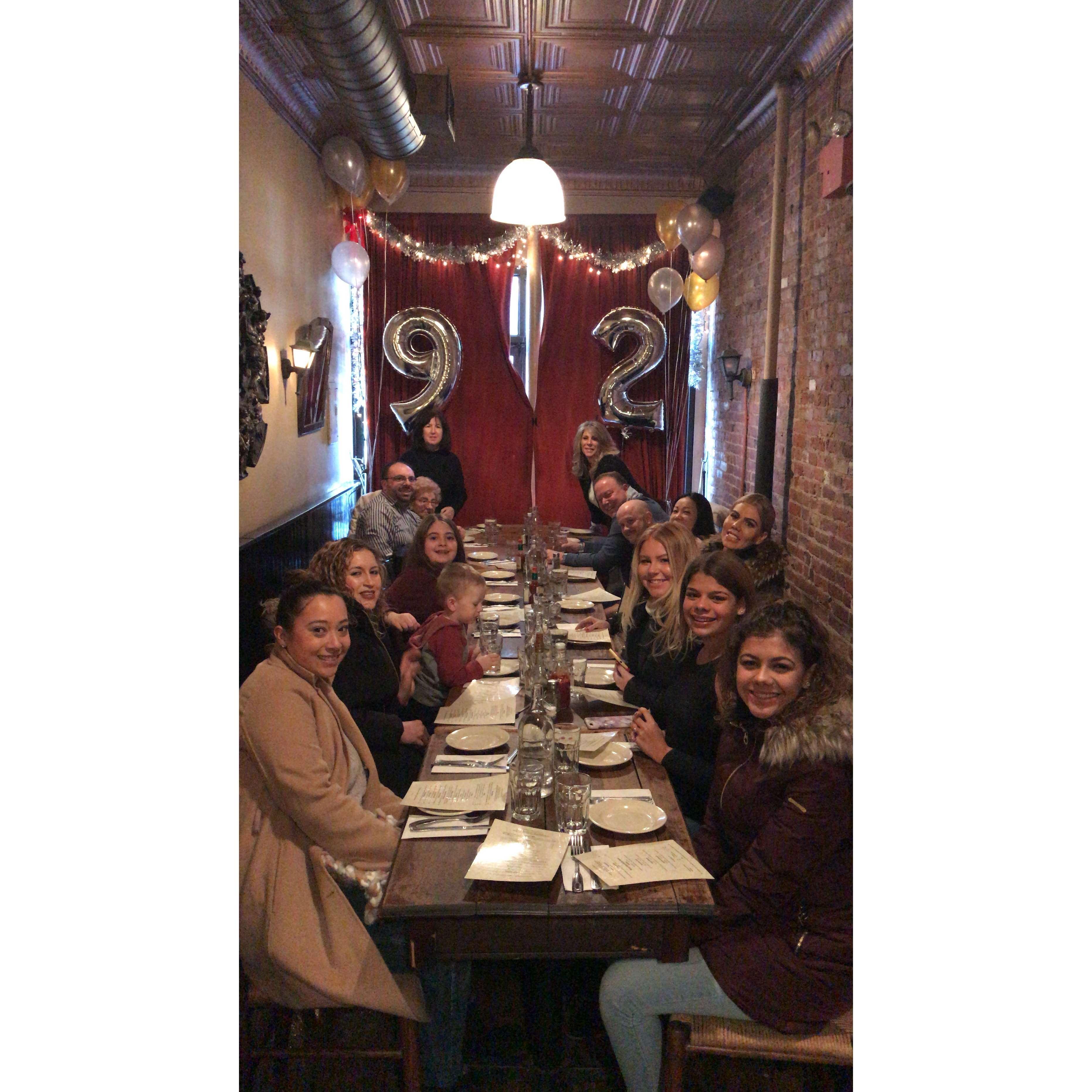 January 2018: Celebrating Viola's (Alexa's Grandmother) 92nd Birthday