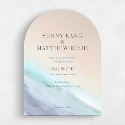 Purple Arch Wedding Invitation - Chelan Portrait