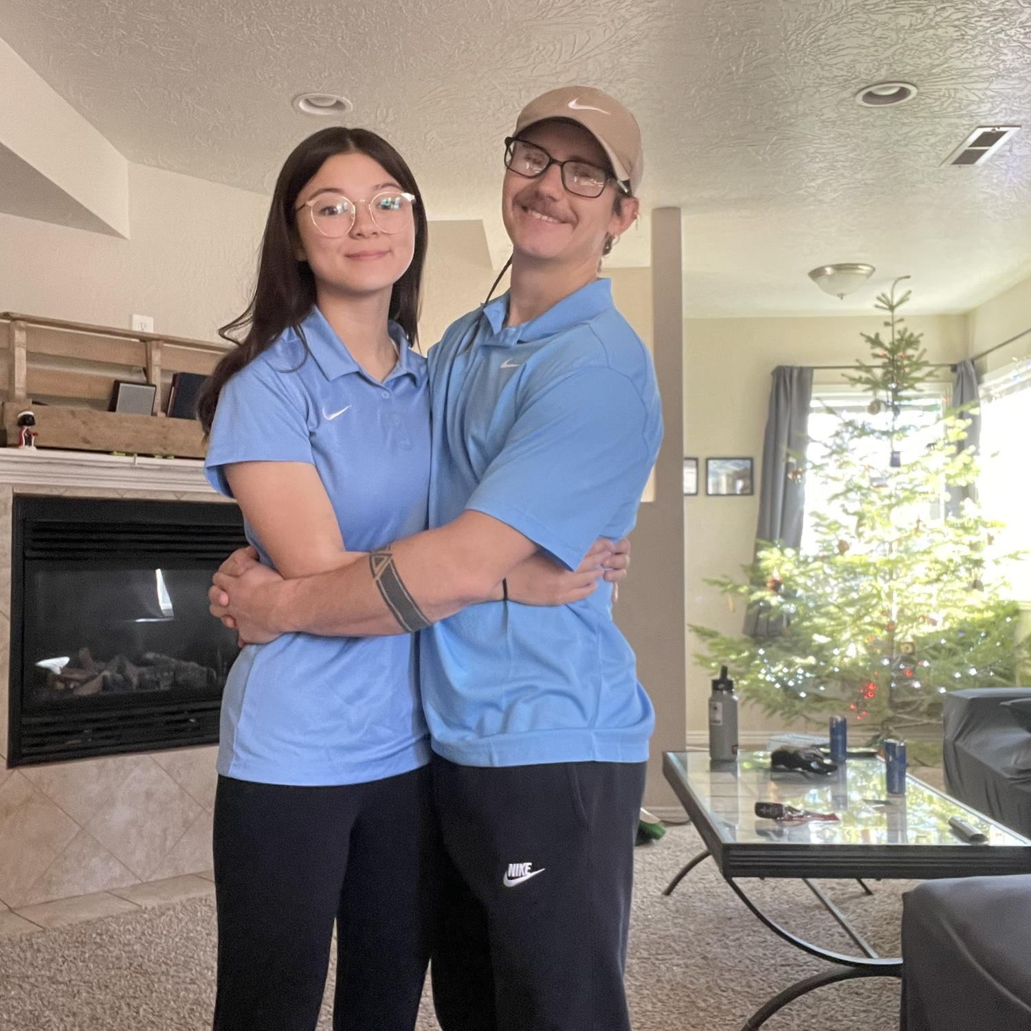 Matching Christmas Day outfits!