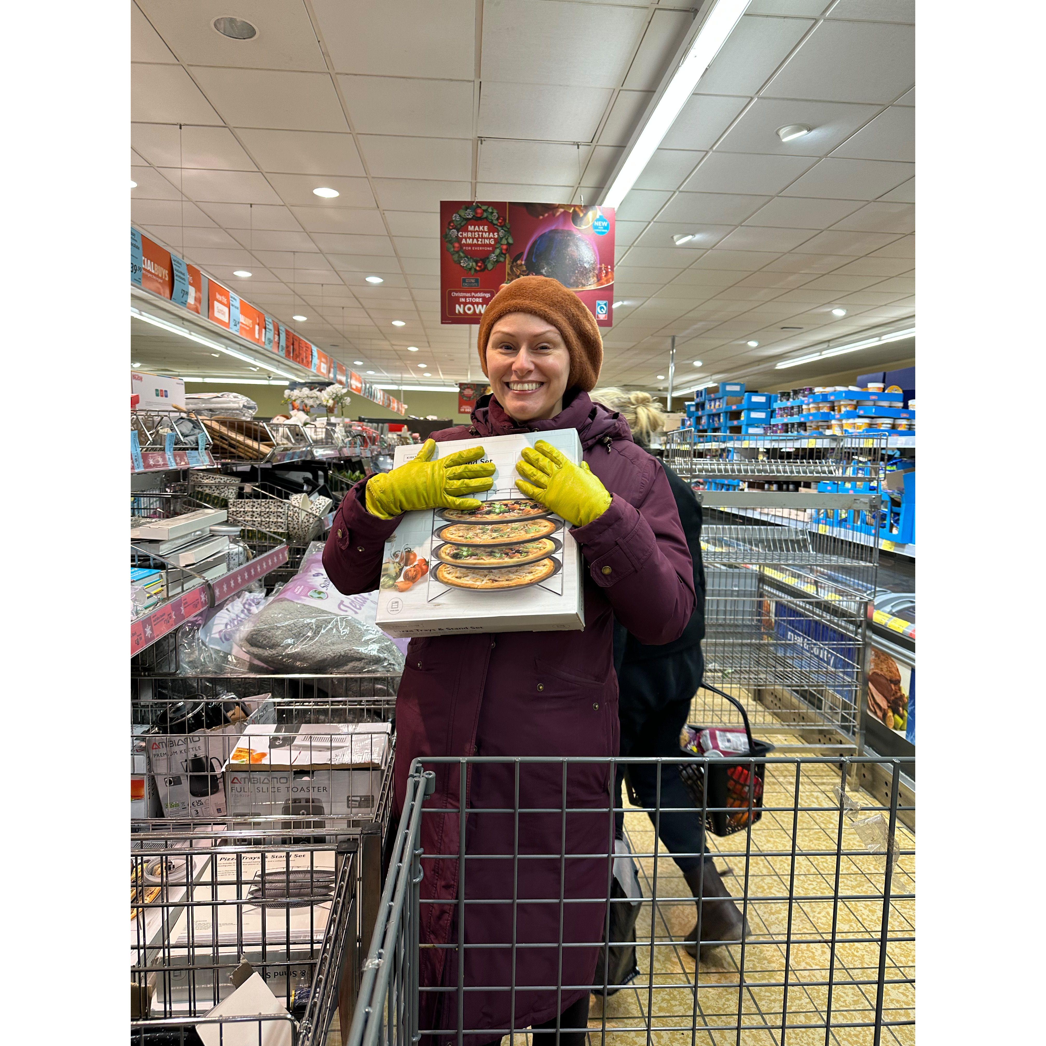 Exploring the middle aisle of Aldi.