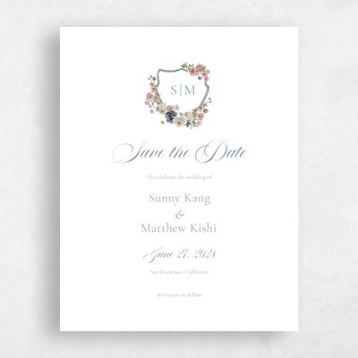 White Wedding Save the Date - Windansea Portrait