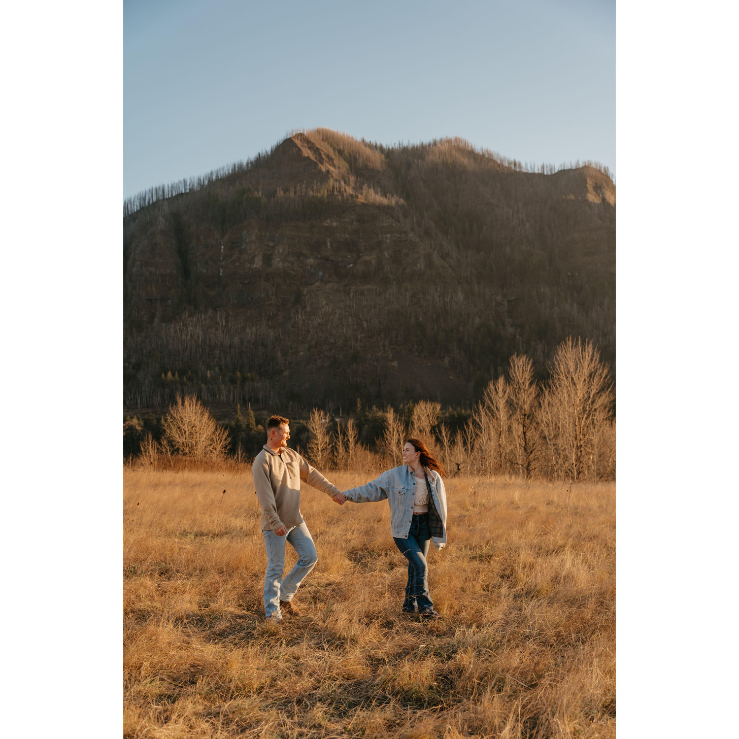 Fun Fact: the jean jacket wasn't planned for our engagement photoshoot, it was just too cold towards the end to not steal it from Logan.