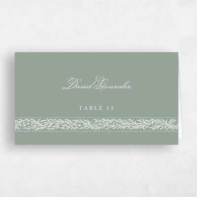 Sage, Green Wedding Place Card - Viridian