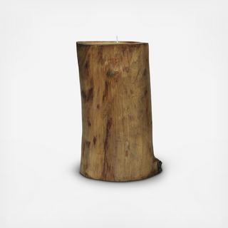 Large Wood Pillar Candle