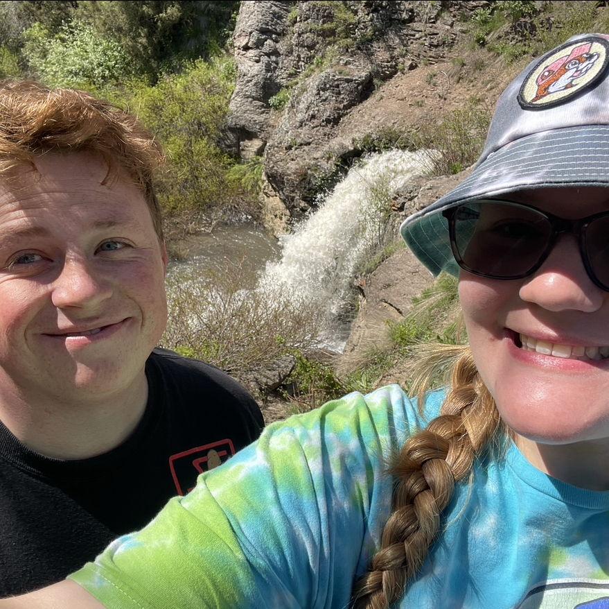 During a hike to a water fall with friends