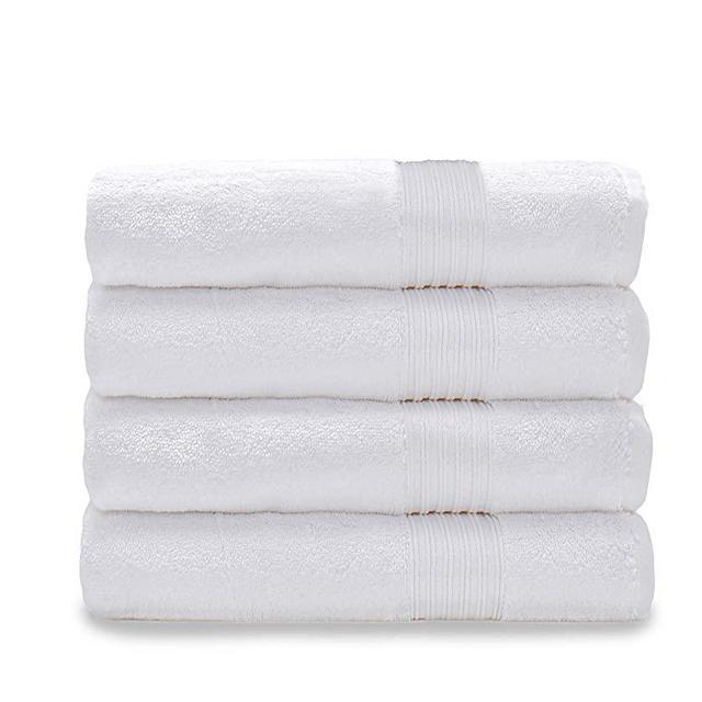 Peshkul Turkish Bathroom Towels, Best Bath Towels Used by Spa & Luxury Hotel & Gym | 100% Turkish Cotton 27x54 |Set of 4 Soft Bath Towels for Bathrooms | Super Absorbent | Made in Turkey (Fuji White)