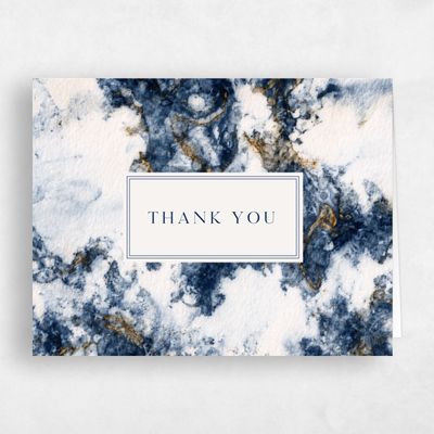 Navy, Blue Wedding Thank You - Carrara Landscape