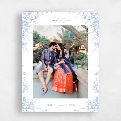 Cloud Gray, Grey Wedding Thank You - Hattaway Photo