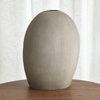 Alura Tall Light Grey Oval Ceramic Vase
