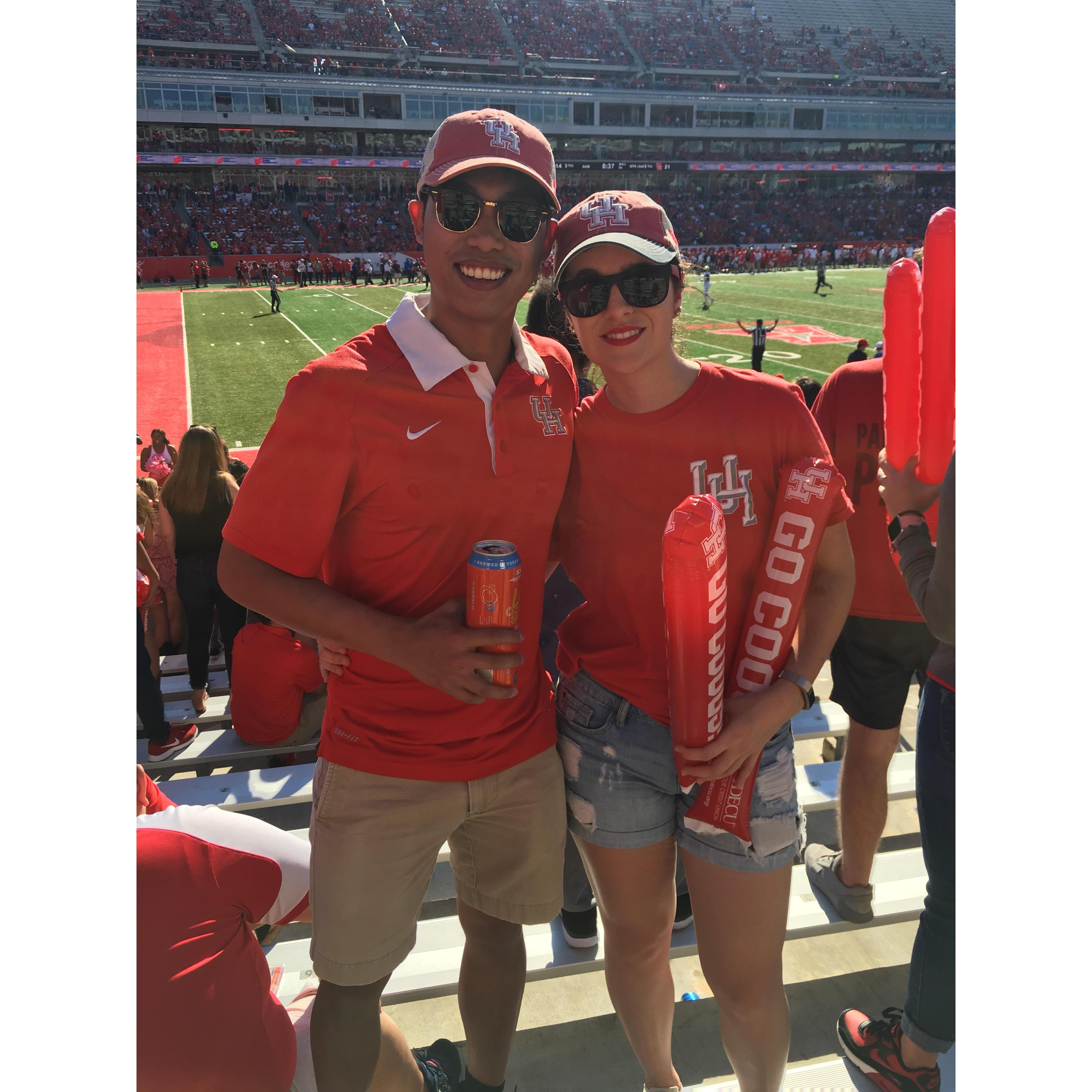 We first officially met at a University of Houston football game!