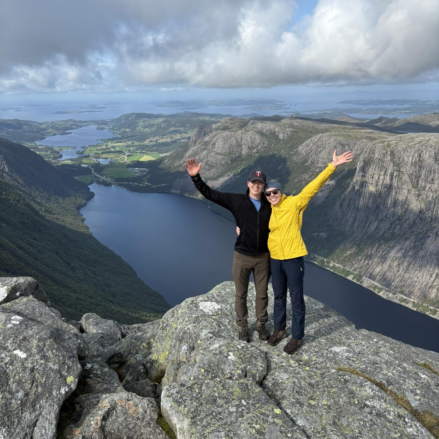 View from Reinaknuten hike in Norway. In the background you can see lakes chaining to the fjord on which both Stavanger and Tau reside.
