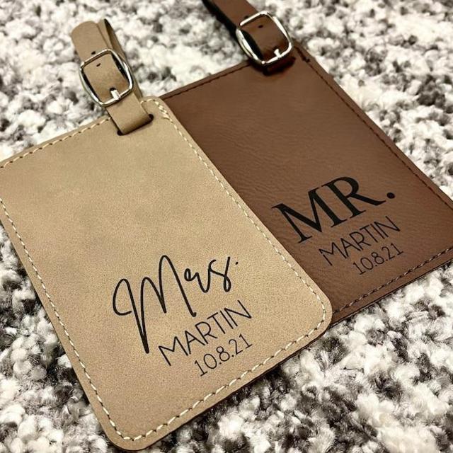 Mr and Mrs Custom Name Luggage Tags