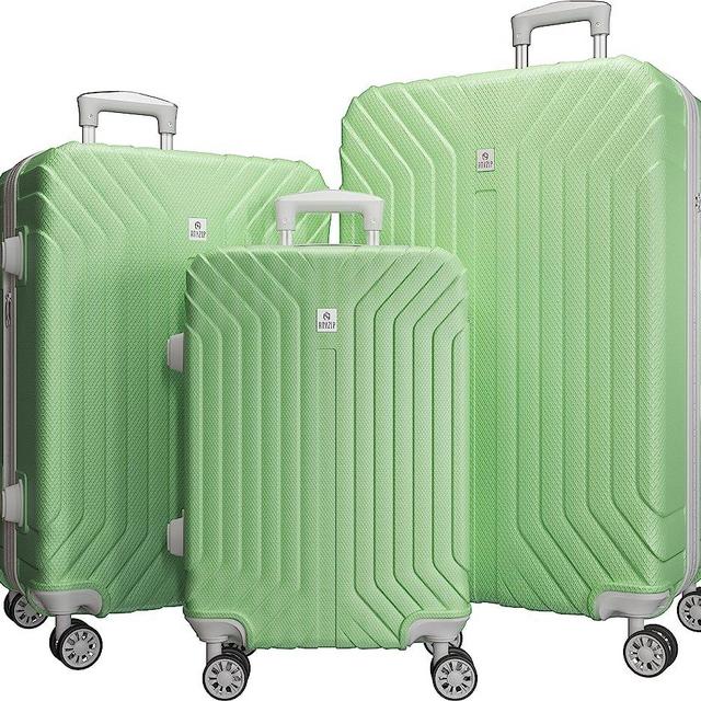 AnyZip Luggage Sets Expandable PC ABS 3 Piece Set Durable Suitcase with Spinner Wheels TSA Lock Carry On 20 24 28 Inch LightGreen