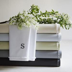 Feather Gray Queen Organic Cotton Frayed-Edge Sheet Set