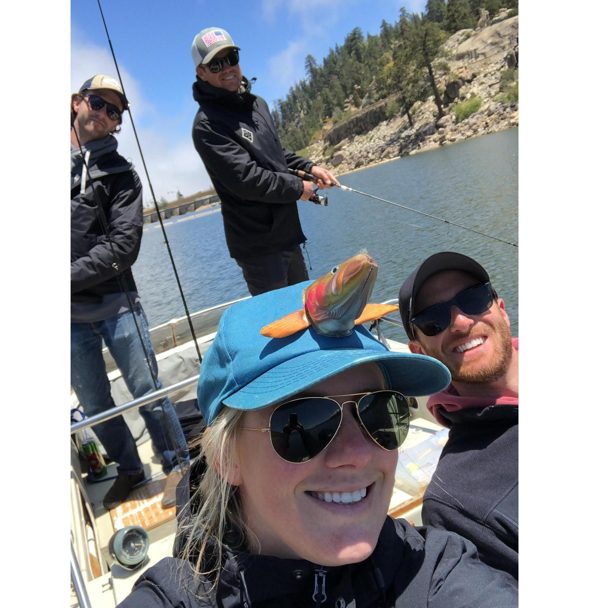 Fishing in Big Bear with Kate's cousins, Riley Danford and Mitchell Danford