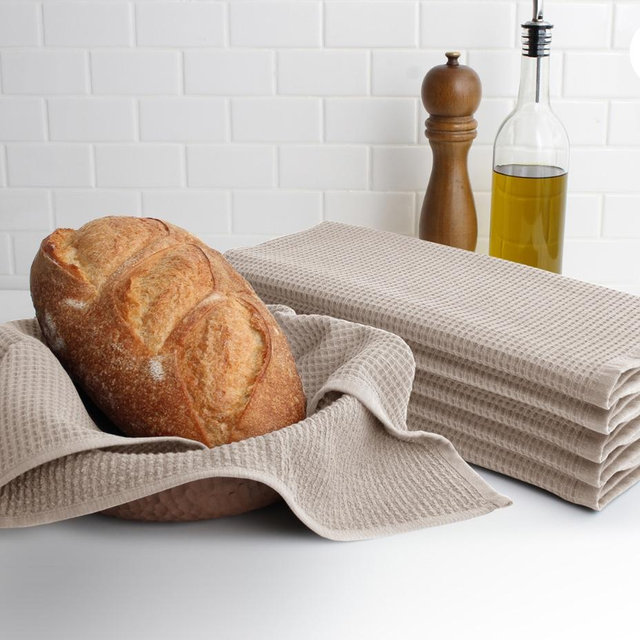 Waffle Kitchen Towel (6-Piece Set) - The Turkish Towel Company | Beige