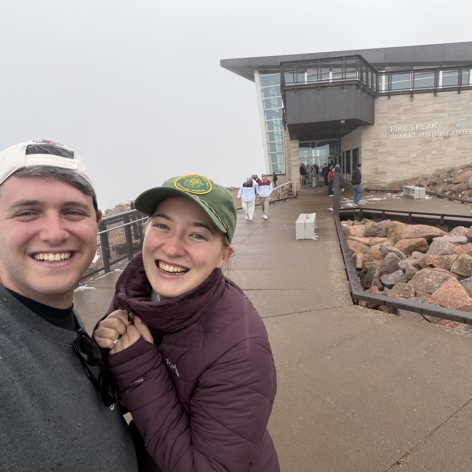 Cold and hailing at the top of Pikes Peak.
