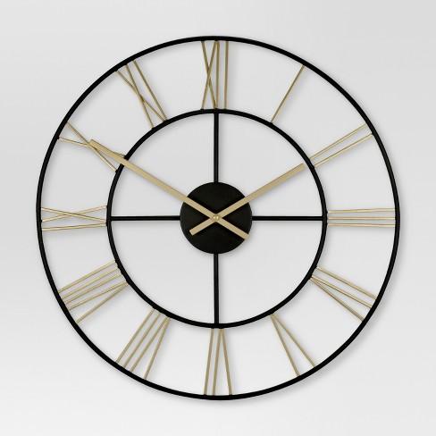 Decorative Wall Clock - Gold/Black - Threshold™