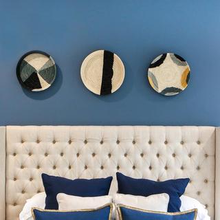 Cool Color Blocked Raffia Tray