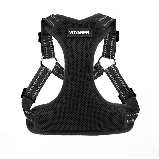 Voyager by Best Pet Supplies - Fully Adjustable Step-in Mesh Harness with Reflective 3M Piping