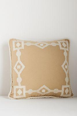 Greek Key Polyester Embroidered Indoor/Outdoor Pillow
