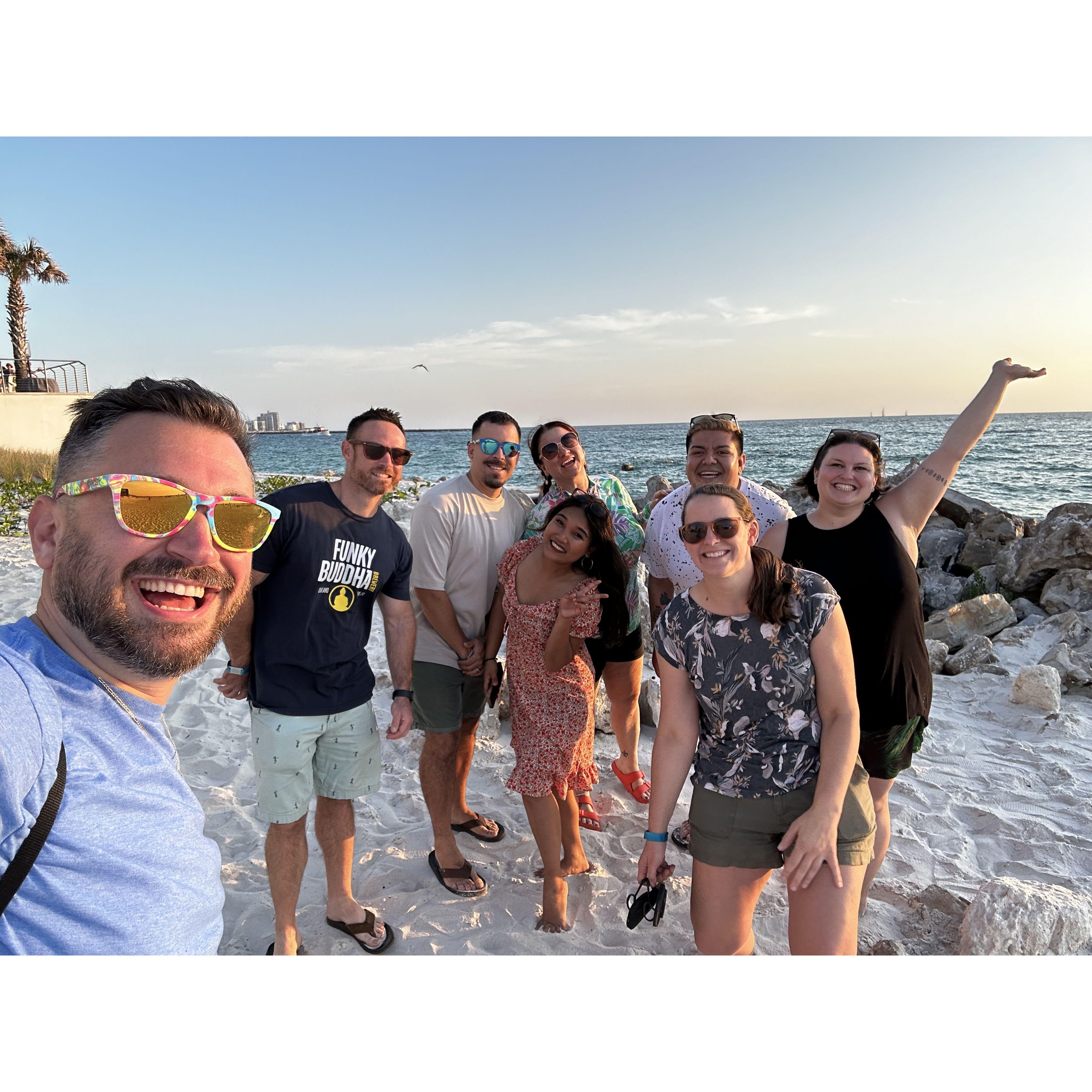 On the beach before Jaimie's wedding