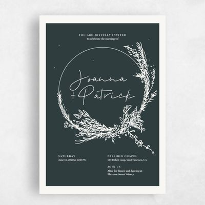 Darkest Teal, Green Wedding Invitation - Hopewell Circle