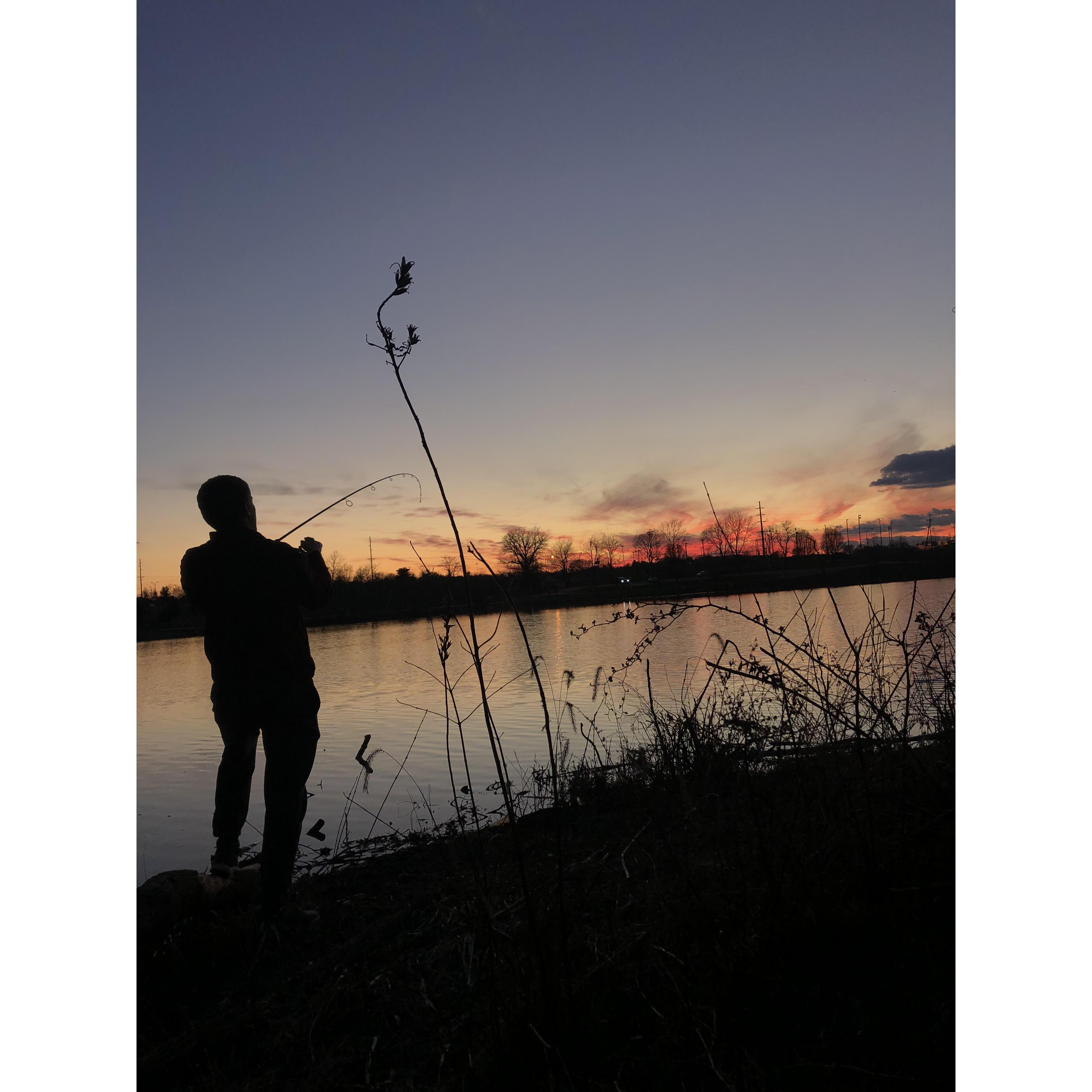 Aaron’s first love, fishing.
