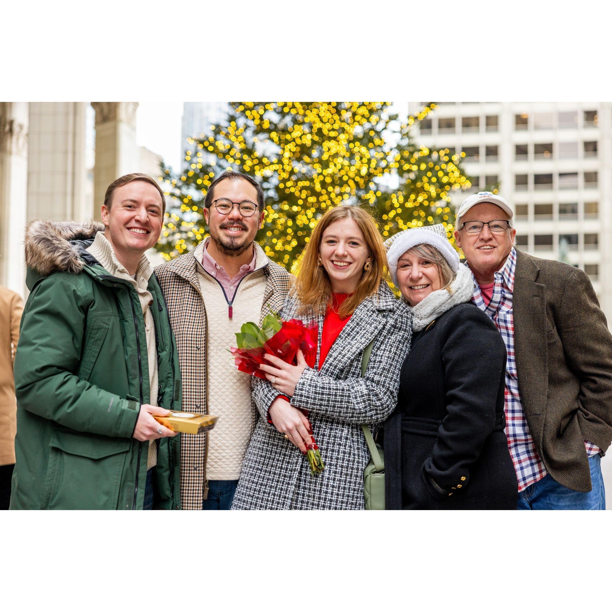 The day Meghan said "Yes!" with her family on Christmas Eve in Chicago