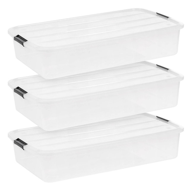 IRIS 3pk 50qt Underbed Storage Totes